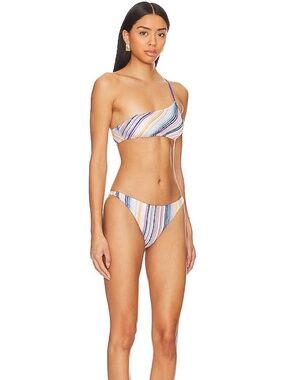 MISSONI - STRIPED ONE-SHOULDER BIKINI